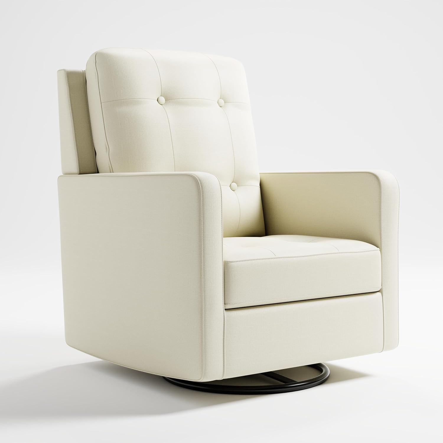 Storkcraft Beckett Small Spaces Swivel Glider Nursery Chair (Pearl) – Conveniently Compact Size, Baby Nursery Chair Designed for Smaller Nurseries and Bedrooms
