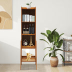 Modern End Table, Side Table Cabinet, Five-Tier Side Table, Wood Bookcase Organizer with Open Shelves for Living Room & Home Office