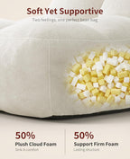 Relefree Giant Bean Bag Chair for Adults, High-Back Memory Foam Bean Bag, Comfy Boneless Chair, Lounge Chair for Bedroom, Living Room, Gaming, Reading Nook