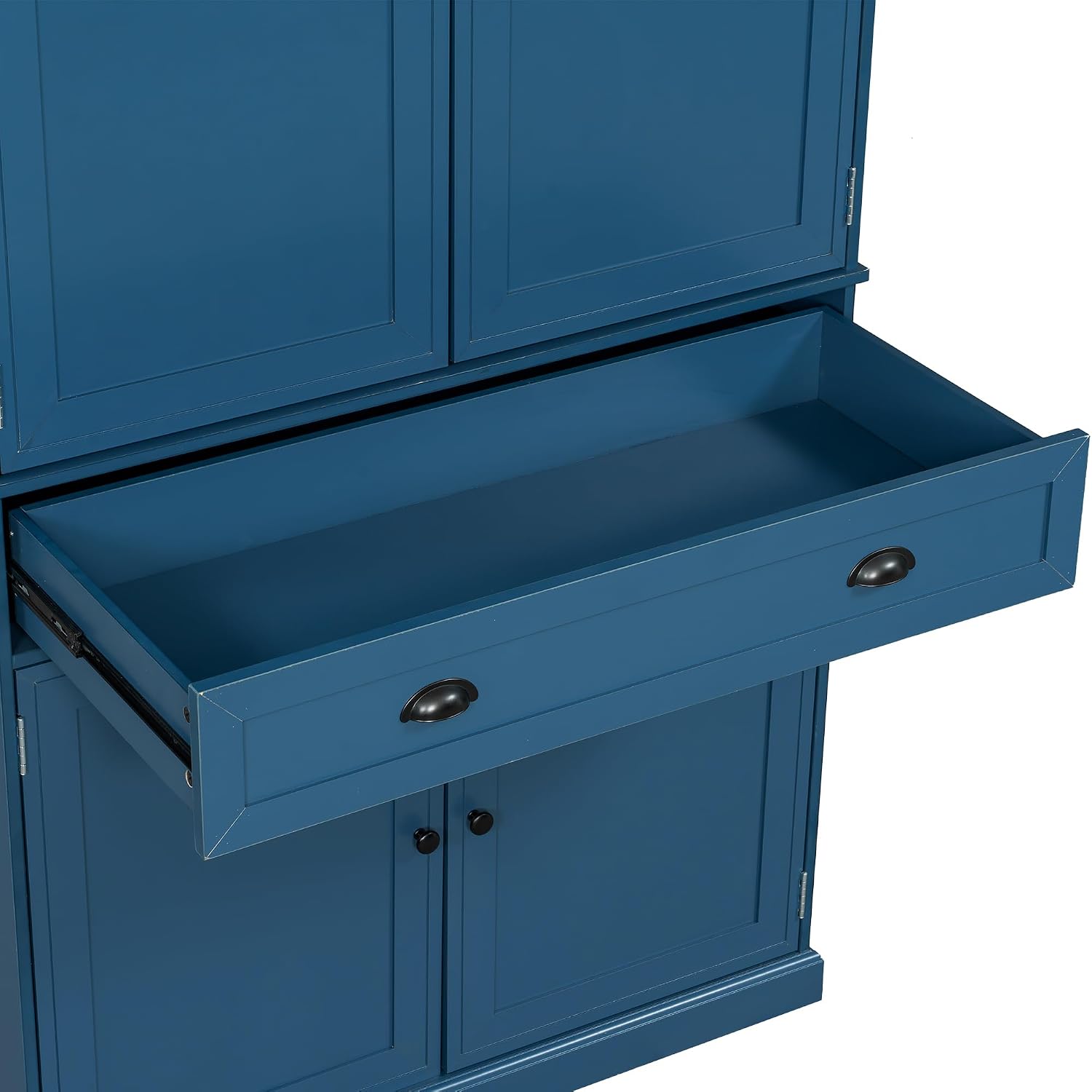 LUMISOL 72" Tall Farmhouse Kitchen Pantry Cabinet with 3 Pull Out Shelves & Drawer, Pantry Storage Cabinet with 6 Door Shelf & Adjustable Shelf for Kitchen, Dining Room, Blue