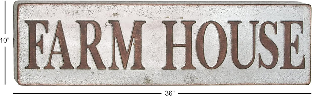 Deco 79 64335 Wall Sign, Bronze/White