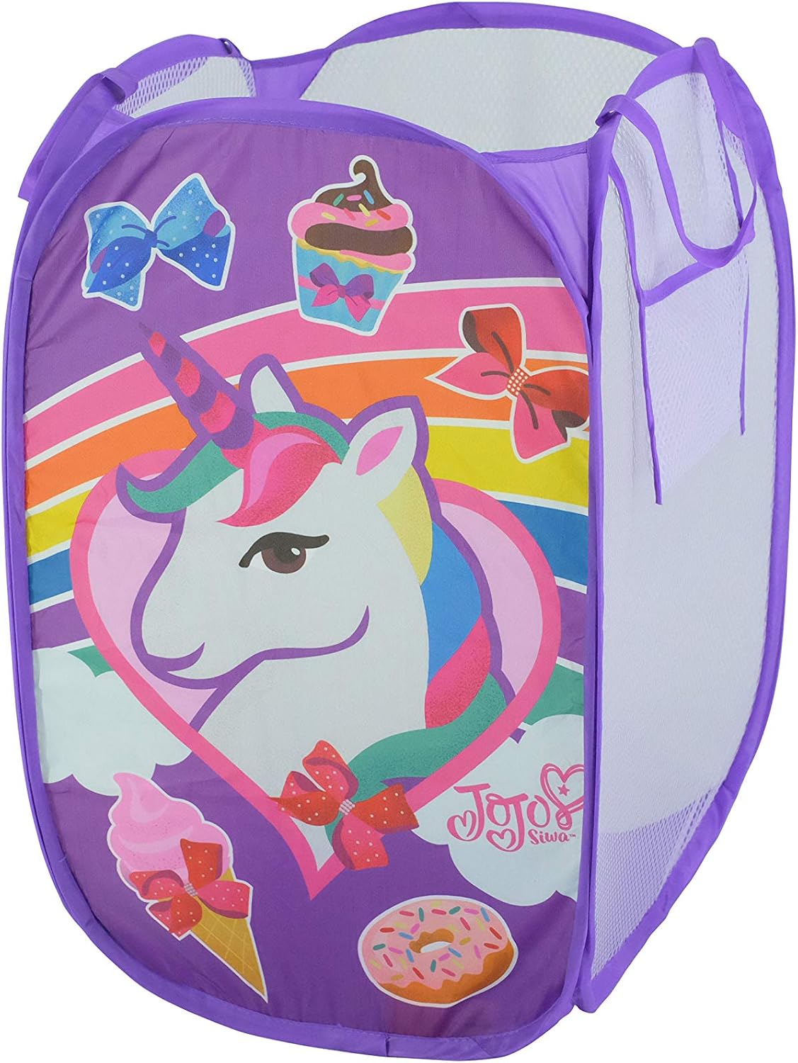 Idea Nuova JoJo Siwa 5 Piece Storage Set Including Collapsible Trunk, 2 Storage Cubes, 1 Sequin Storage Cube and 1 Pop Up Hamper