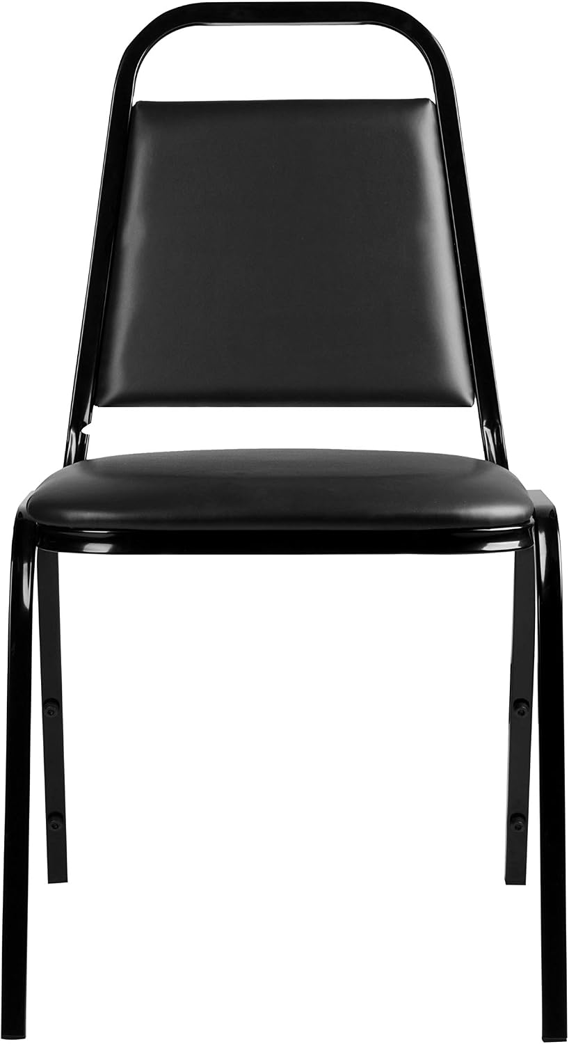 OEF Furnishings OEF9110-B/4 Banquet Chairs Premium Commercial Seating (4 Pack, Vinyl, Black, Black Frame)