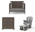 Child Craft Scout 3-Piece Nursery Set, Includes 4-in-1 Convertible Crib, Dresser with Changing Table Topper, and Cozy Glider (Dapper Gray)