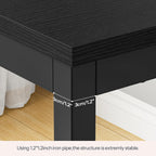 HOOBRO Bar Table and Chairs Set, 47.2" Rectangular Pub Table with 2 Stools for Small Space, 3-Piece Breakfast Stools Set, Sturdy Metal Frame, Easy to Assemble, Black BB52BT01
