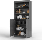 Palace Imports 100% Solid Wood 32"" Pantry Cabinet with Shaker Doors and Adjustable Shelves