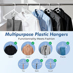 HOUSE DAY Heavy Duty Plastic Hangers 76 Pack - Ultra Thick White Clothes Hangers - Sturdy Hanger for Coat, Jackets, Jeans & Suit Hanger for Closet - Dorm Apartment Essentials