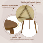 GOFLAME 35.5” Triangle Dining Table, Mid-Century Modern Kitchen Table with Solid Rubber Wood Legs, Space-Saving Dinner Table for Living Room, Dining Room, Apartment, Small Space, Walnut