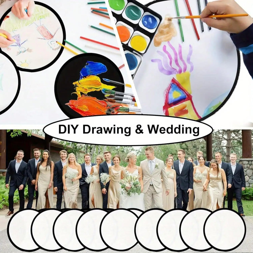 Custom Round Folding Hand Fans, Personalized Logo/Photo/Text Fans for Wedding, Party, Advertising & Outdoor Events (100pcs)