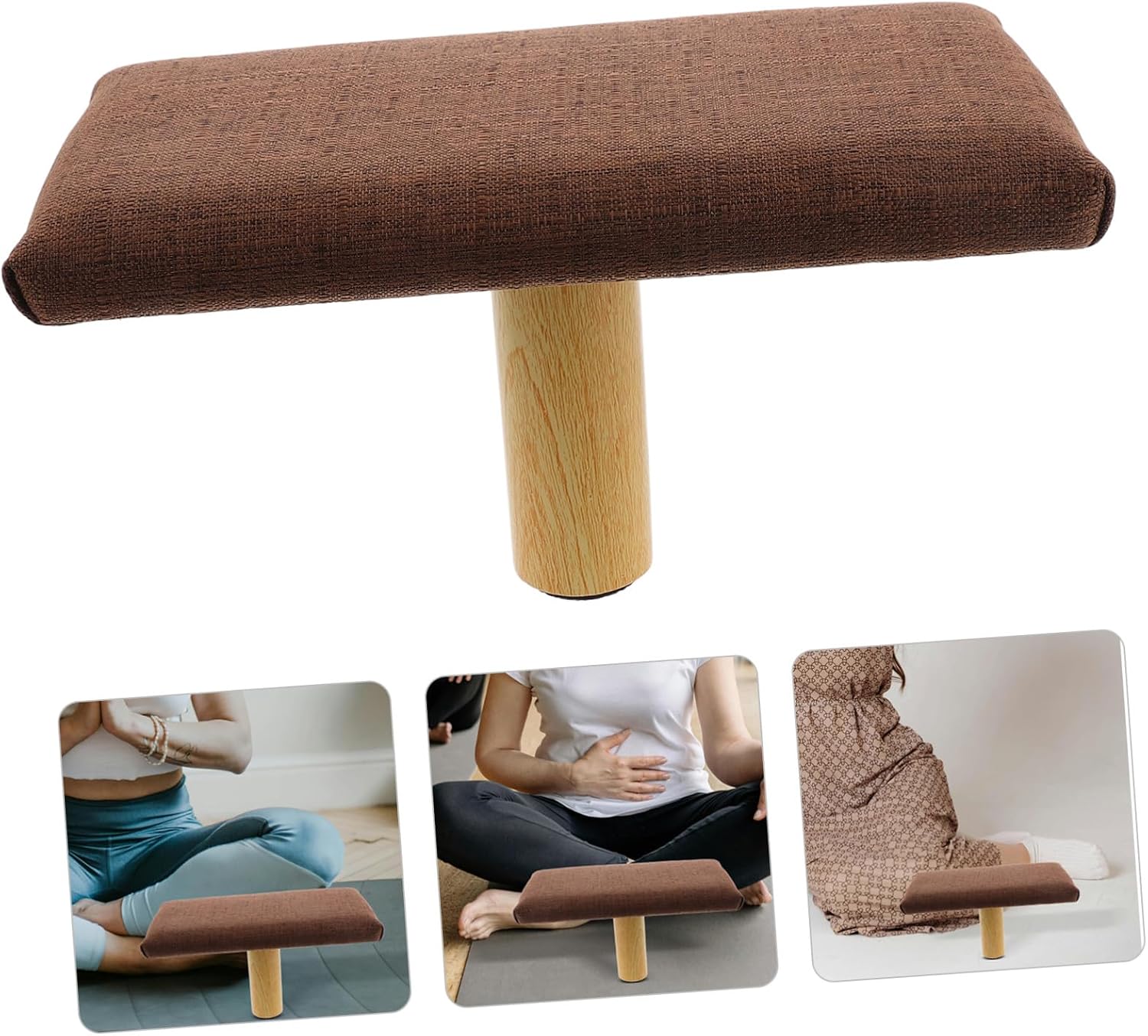 Ciieeo Wooden Stool Bench Ergonomic Posture Correction Seat Portable Prayer Chair for Adults Under 150cm Height and Mindfulness Practice