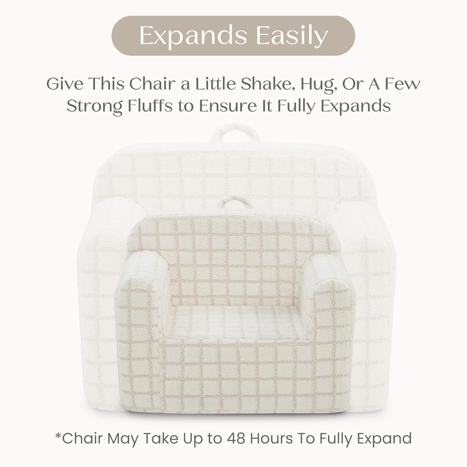 Delta Children Checkered Cozee Chair, Cream