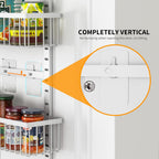 Moforoco 9-Tier White Over The Door Pantry Organizer, Pantry Organization and Storage, Black Hanging Basket Wall Spice Rack Seasoning Shelves, Home & Kitchen Bedroom Bathroom House Essentials
