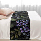 Purple Barrier Bed Runners for Queen Size Beds, Decorative Bed Throws for Foot of Beds, Luxury Bedding Protector Slipcover Vintage Abstract Art Botanical Leaves Bedrunners & Scarves for Hotel, 94"x20"