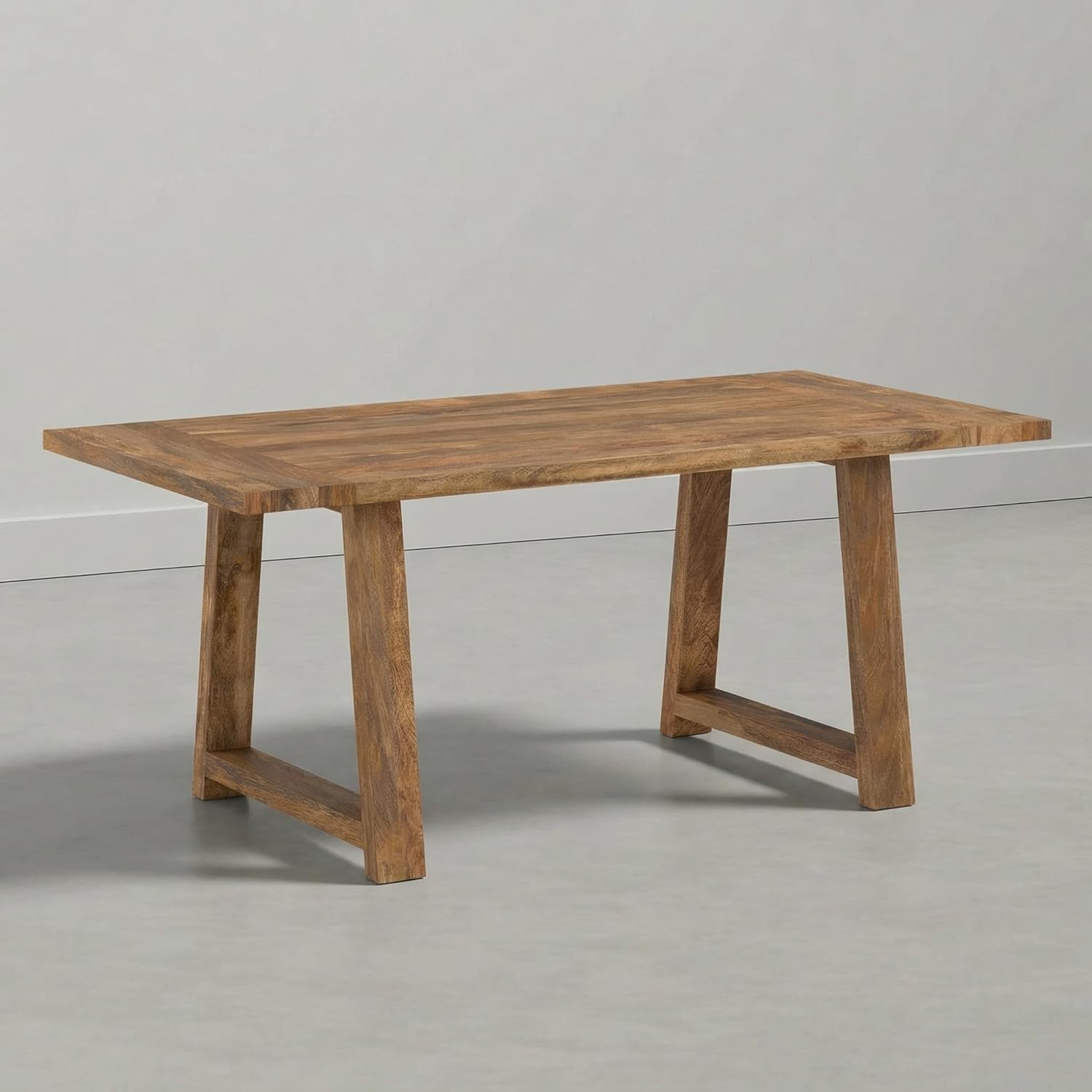SIMPLIHOME Whitley Dining Table - 72 inch Wide Solid Mango Wood Rectangular Table in Medium Brown, Modern Farmhouse Style for Dining Room or Kitchen with Extra-Thick Trestle Base, Seats 6