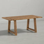 SIMPLIHOME Whitley Dining Table - 72 inch Wide Solid Mango Wood Rectangular Table in Medium Brown, Modern Farmhouse Style for Dining Room or Kitchen with Extra-Thick Trestle Base, Seats 6