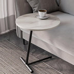 C Shaped End Table,Round Couch Table,Modern Side Table,Sofa Tray Table for Bedroom,Living Room