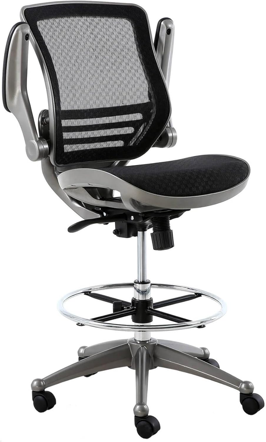 Harwick Evolve All Mesh Heavy Duty Drafting Chair, Gunmetal Finish