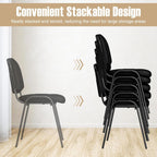COSTWAY Guest Reception Chairs Set of 10, Stackable Conference Chairs with Upholstered Seat & Ergonomic Back, Waiting Room Chairs for Office, Reception Room, Conference Room, Events
