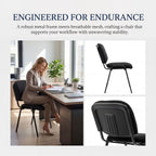 Stackable Office Guest Chairs, Reception Waiting Room Chairs with Padded Seat & Back, Armless No Wheels Conference Chairs for Office Meeting Lobby, Set of 10, Black Mesh Fabric