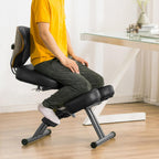 Kneeling Chair,Black Kneeling Desk Chair,Ergonomic Posture Chair with Backrest,Adjustable Height for Study Work from Home