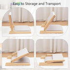 Japanese Floor Chair with Back Support, Foldable Meditation Chair, Legless Tatami Chair with Cushion, Floor Seat for Living Room, Bedroom, Bay Window (1, Gray)