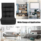 DORTALA Foldable Floor Chair for Adults, Memory Foam Gaming Chair w/ 5-Position Adjustable Head and Back Support, Indoor Seat for Bedroom, Living Room, Gaming Room, Black