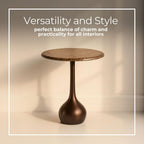 Marble Accent End Table for Home Decor - Decorative Small Table Stand for Bedroom Night Stand, Bedside, and Living Room Decor - Modern Side or Drink Table for Small Spaces - 20", Brown & Gold