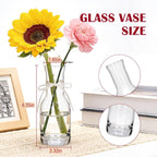 6 Inch Small Clear Glass Flower Vase, 6 Pack Ins Modern Boho Style Bud Vase for Table Centerpiece, Home Desk Decor, Wedding & Housewarming Gift