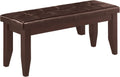 Coaster Home Furnishings - Dalila - 47-Inch Upholstered Wood Dining Bench - Tufted Leatherette Seat, Sturdy Legs - Dining Room, Kitchen - Cappuccino & Black - 102723
