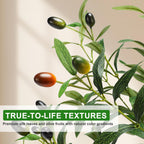 TNELTUEB 6FT Artificial Olive Tree Indoor with Lights & Planter, Realistic Faux Olive Trees with Lifelike Fruits for Living Room Decor, Tall Fake Silk Plants for Modern Home Office