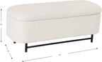 HomePop 46" Ellipse Storage Bench with Metal Legs - Cream Boucle
