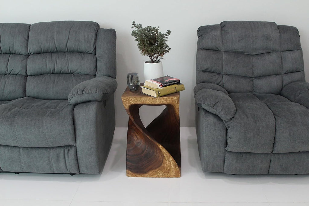 Haussmann Selorin Wide Twisted End Table 15 x 15 x 23 in H Walnut