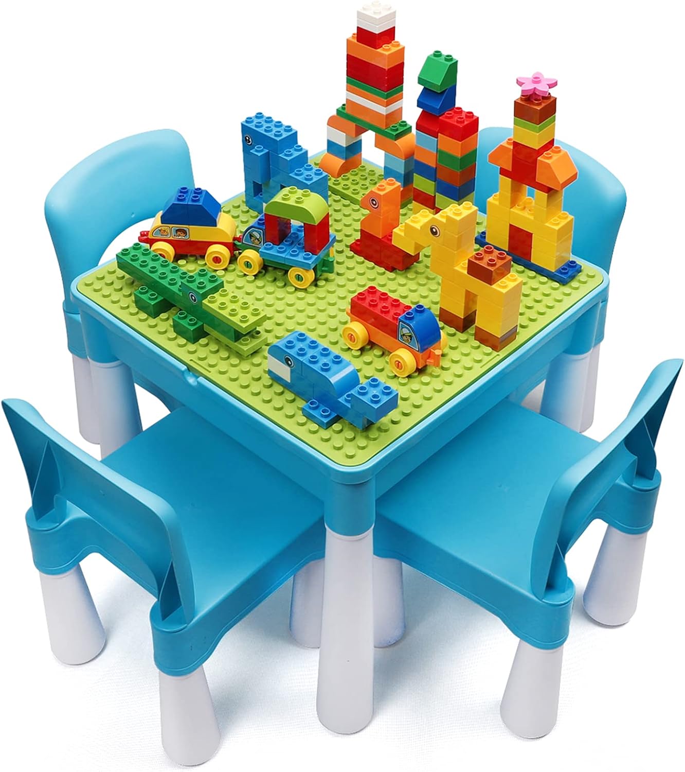 burgkidz Toddler Chair for Kids Ages 2-4, Plastic Kids Chair with 9.3" Seat Height, Lightweight & Durable, Easy-Clean for Indoor/Outdoor Use, Favorite Calming Blue for Boys Girls