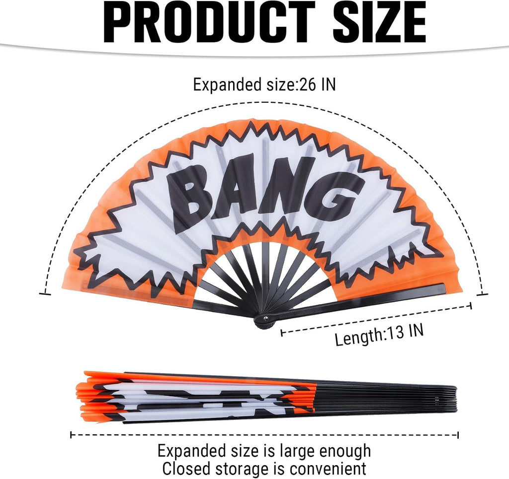 13'' Line Dance Popping Fan,Large Folding Clacking Boots on the Ground Hand Fan,African Fans for Wedding Party Decoration,Country Western Swing,Festival Performance,Music Accessory,Style a