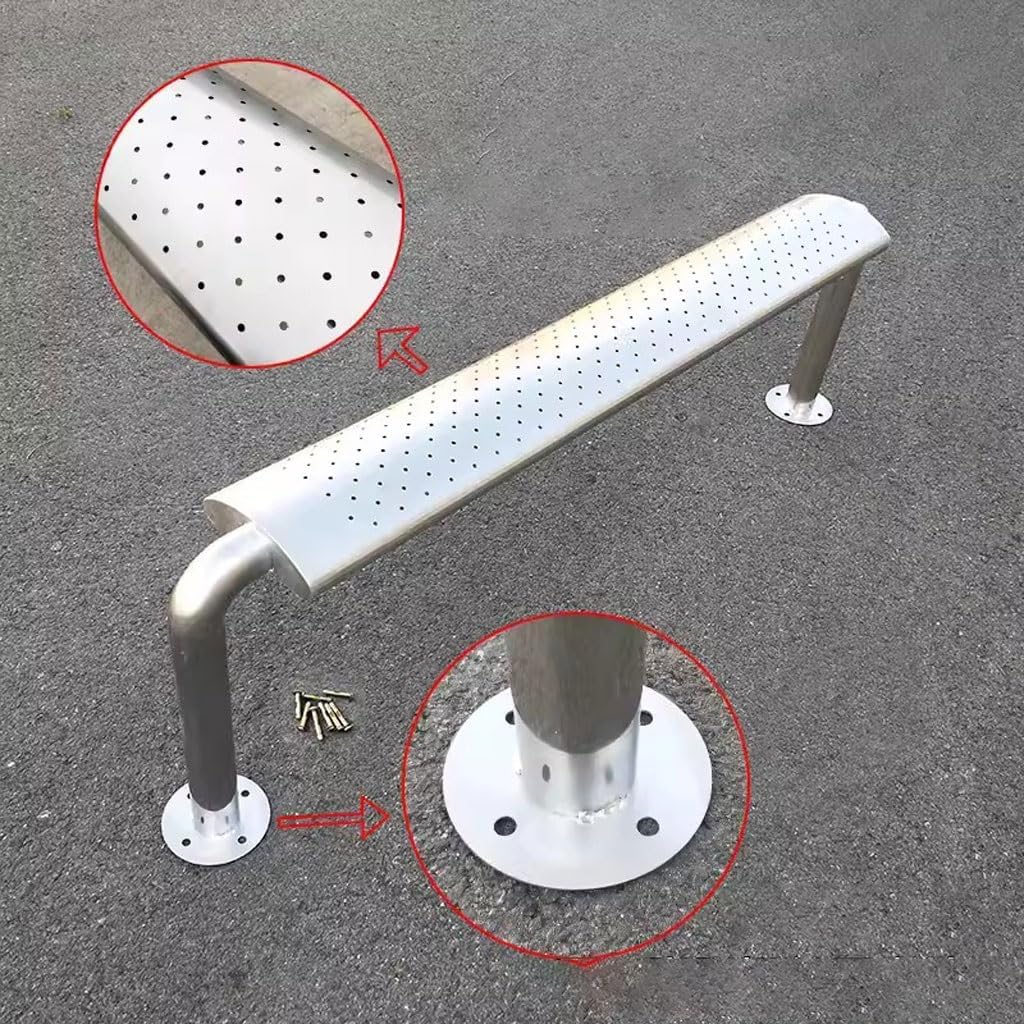 Patio Benches for Outdoors Stainless Steel Bench Park Chair Outdoor Rest Simple Waiting Bus Garden Benches for Outdoors