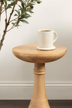 Kate and Laurel Gairola Transitional Wooden Round Side Table, 12 x 12 x 20, Natural, Mango Wood Pedestal Table for Use as Living Room End Table, Plant Stand, or Bedroom Nightstand