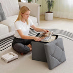 Storage Footstool, 15x15x15 inches, can Support up to 350 pounds. | Large capacity, sturdy, easy to maintain, and space-saving.