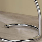 Kings Brand Furniture Leighton Round Glass End Table – Modern Metal Accent Side Table with Tempered Glass Top, Small Coffee Table for Living Room, Bedroom Nightstand or Office (Chrome)