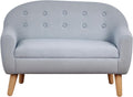 Qaba 2-Seat Kids Sofa, Toddler Sofa Couch, Linen-Like Fabric and Wooden Frame Sofa Chair for Ages 3-7, 11" High Seat, Gray
