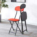 Metal Folding Chairs- Stacking Lobby Stools -Ergonomic Adult Dining Chair,Square seat 32X38cm,Hollow Design,Foot Area,Bar Chairs(Black)