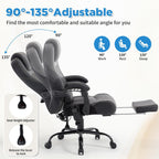 3D Kneading Massage Office Chair, 500lbs Big and Tall Ergonomic Reclining Office Desk Chair with Foot Leg Rest,Black