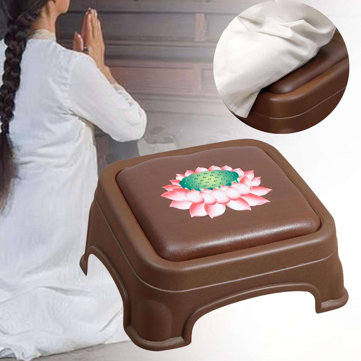 Meditation Bench Kneeling Meditation Stool Meditation Chair Traditional Chinese Meditation Seat Prayer Stool for Women Men