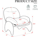 Funny Crab Design Novelty Accent Chair for Adults Teens, Soft Chenille Fabric Unique Animal Themed Kids Sofa, Cute Lounger for Bedroom, Living Room, Dorm, Apartment (Beige)