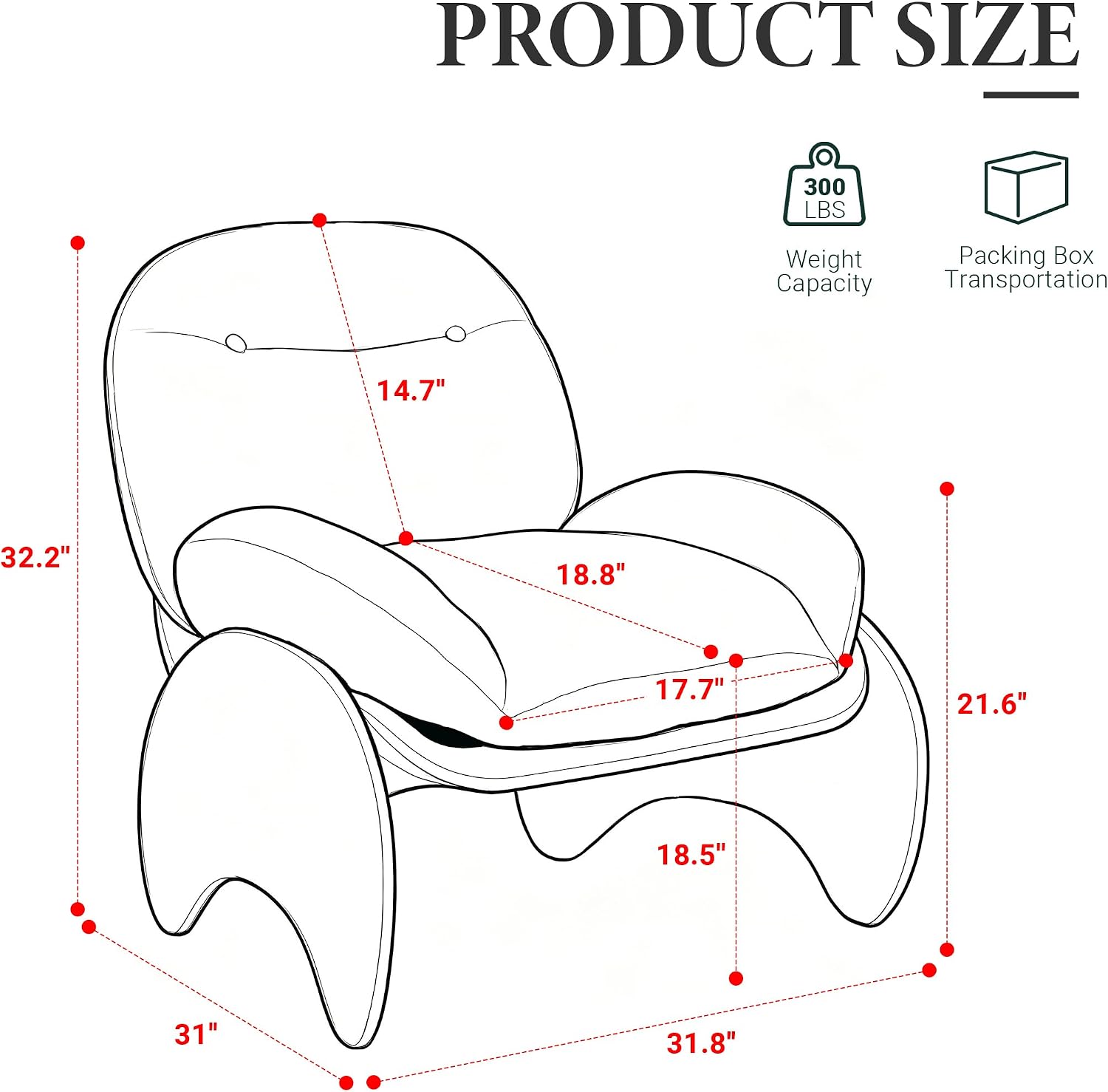 Funny Crab Design Novelty Accent Chair for Adults Teens, Soft Chenille Fabric Unique Animal Themed Kids Sofa, Cute Lounger for Bedroom, Living Room, Dorm, Apartment (Beige)