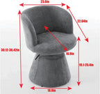 Adjustable Height 360° Swivel Bar Stool, Modern Chenille Upholstered Round Dining Chair, Ergonomic Accent Vanity Chair for Kitchen Island Bedroom Pub (Orange)