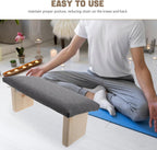 Foldable Wooden Meditation Bench Stable and Portable Prayer Kneeler Chair with Cloth Cushion Lightweight Folding Seiza Stool for Comfortable Sitting for Yoga and Zen Practices