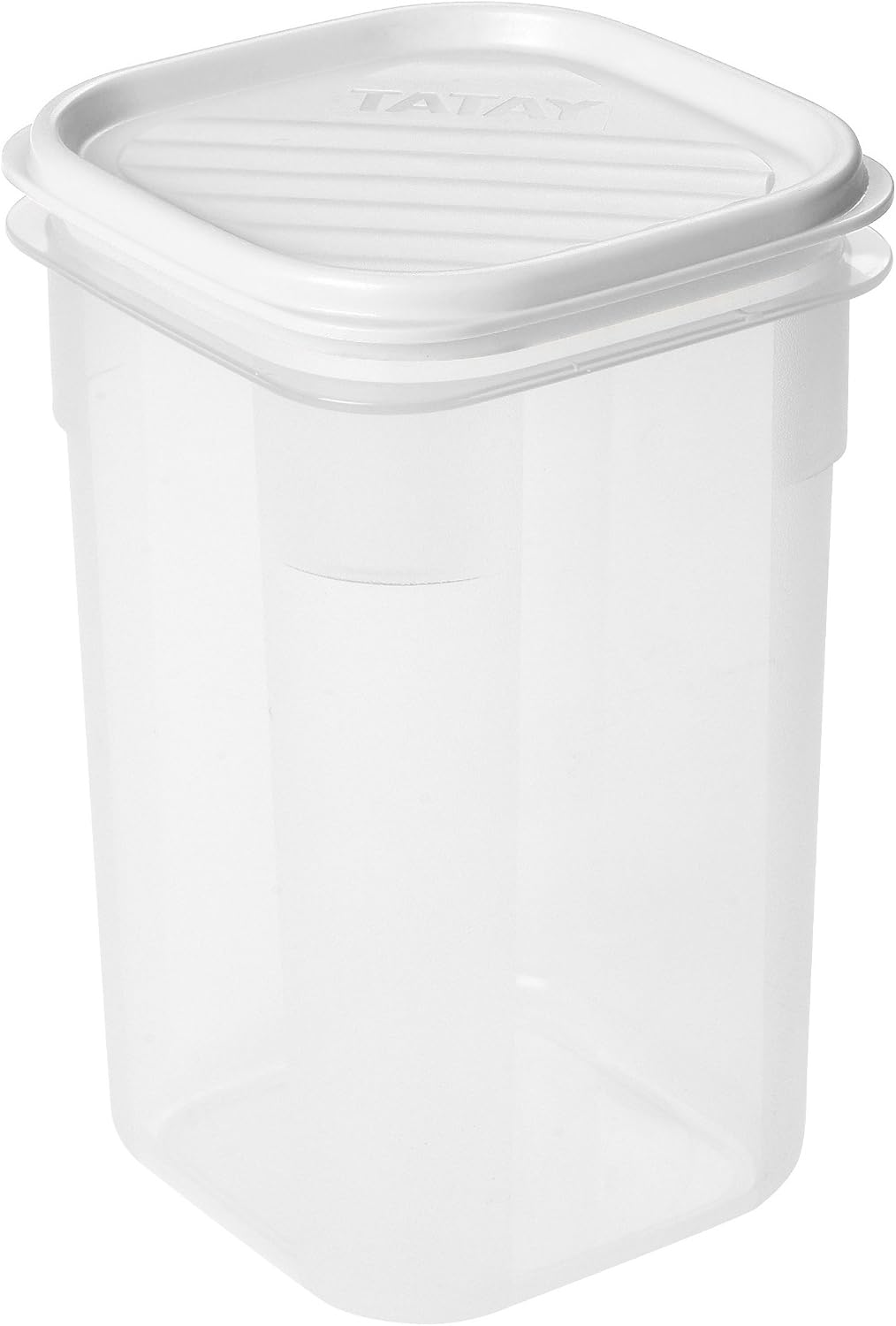 TATAY Food Storage, Airtight, 1 L of Capacity, Flexible Pressure Lid, BPA free, Suitable Microwave and Dishwasher, White. Measures: 10 x 10 x 16,5 cm