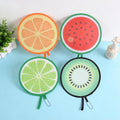 4pcs Round Foldable Hand Fans,8.26Inches Fruit Style Handheld Folding Fan Portable Cooling Fans for Summer Events, Outdoor Travel, Festival Party Decorations,Watermelon + Orange + Kiwi + Lime