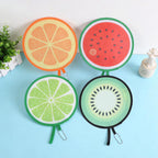 4pcs Round Foldable Hand Fans,8.26Inches Fruit Style Handheld Folding Fan Portable Cooling Fans for Summer Events, Outdoor Travel, Festival Party Decorations,Watermelon + Orange + Kiwi + Lime