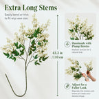 43" Faux Stems for Vase 3 Pcs Realistic Faux Berry Stems Artificial Branches for Vase Spring Floral Stems for Farmhouse, DIY Bouquet, Shower, Mantel, Home Decor